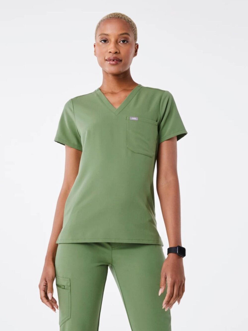 FIGS Catarina Petite Scrub Top - FERN